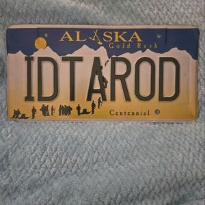 Alaska Idtarod metal license plate decoration